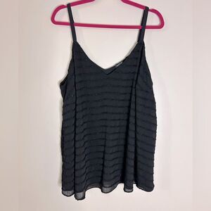 Torrid Black Textured Sparkly Strappy Swing Tank Top Size 2 / 2x